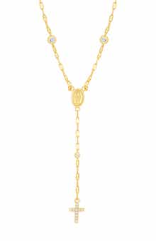 Cubic Zirconia Cross Drop Y-Necklace