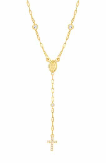 Cubic Zirconia Cross Drop Y-Necklace