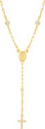 ATHRA LUXE Cubic Zirconia Cross Drop Y-Necklace