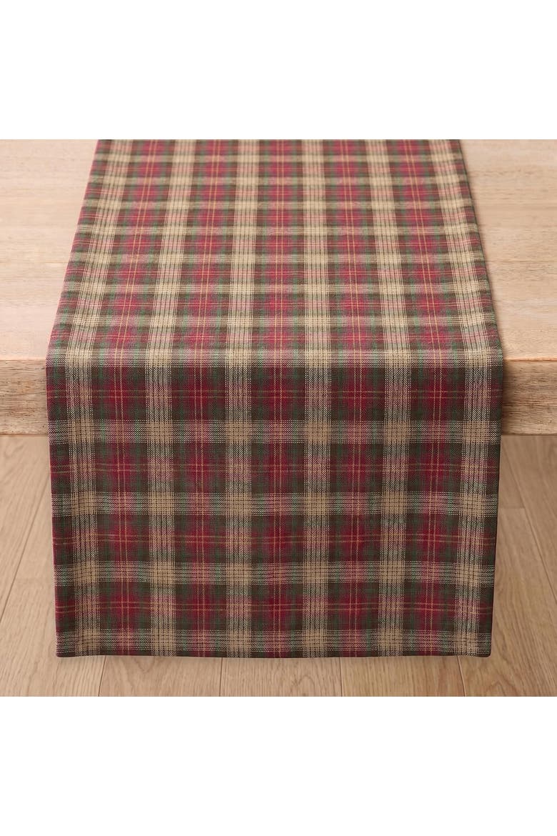 Linen Table Runner - Hunter's Plaid, Main, color, Brown