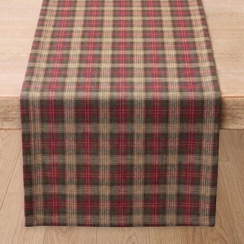 Linen Table Runner - Hunter's Plaid