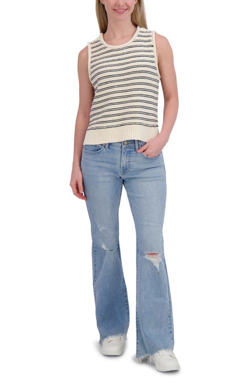 Lucky Brand Stripe Knit Tank In Cream Combo