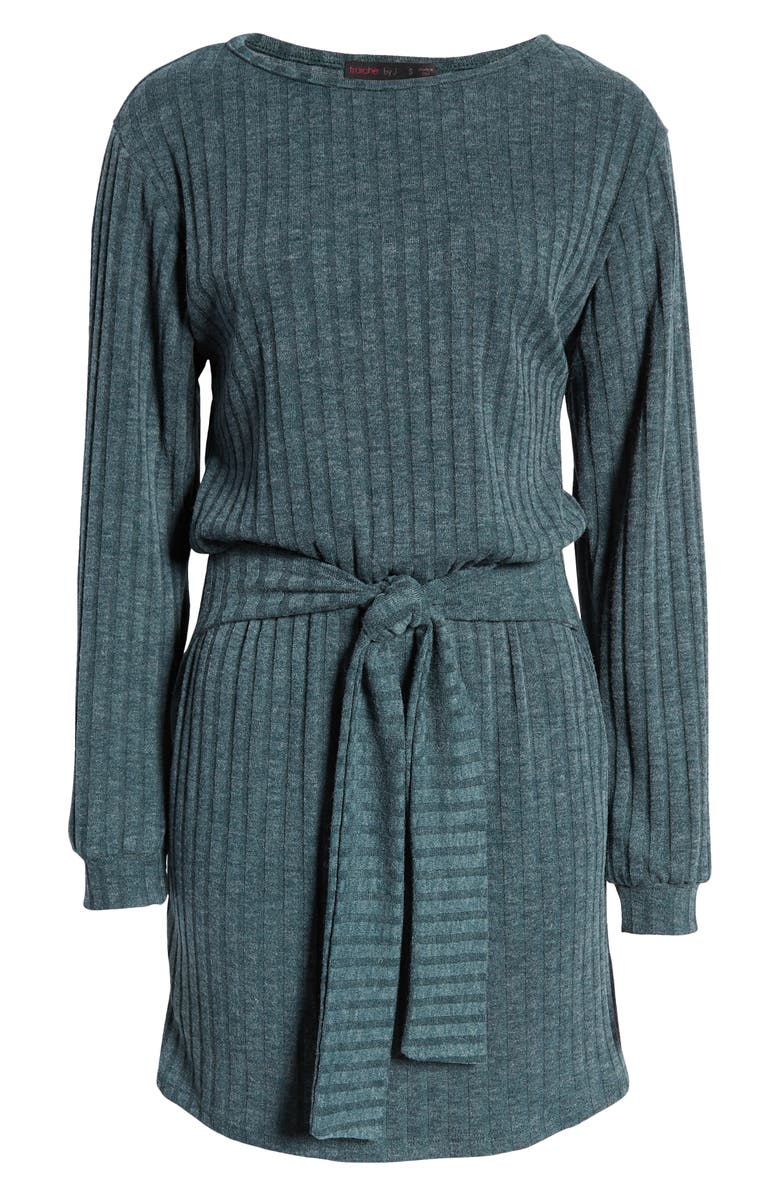 Fraiche by J Tie Front Long Sleeve Dress, Alternate, color, 