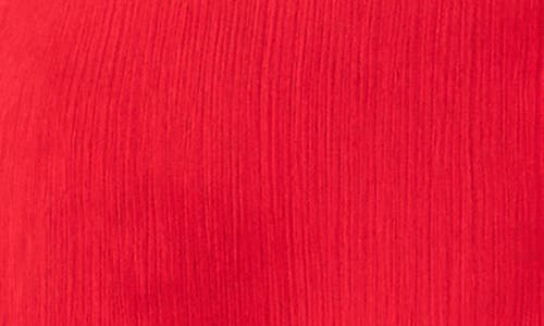 Vince Camuto Ruffle Detail Textured Top In Red