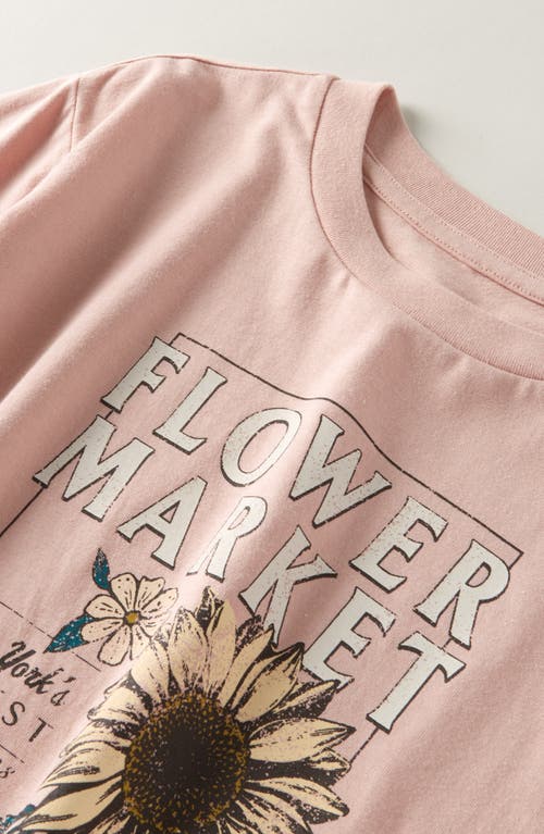Treasure & Bond Kids' Crop Cotton Graphic T-shirt In Pink