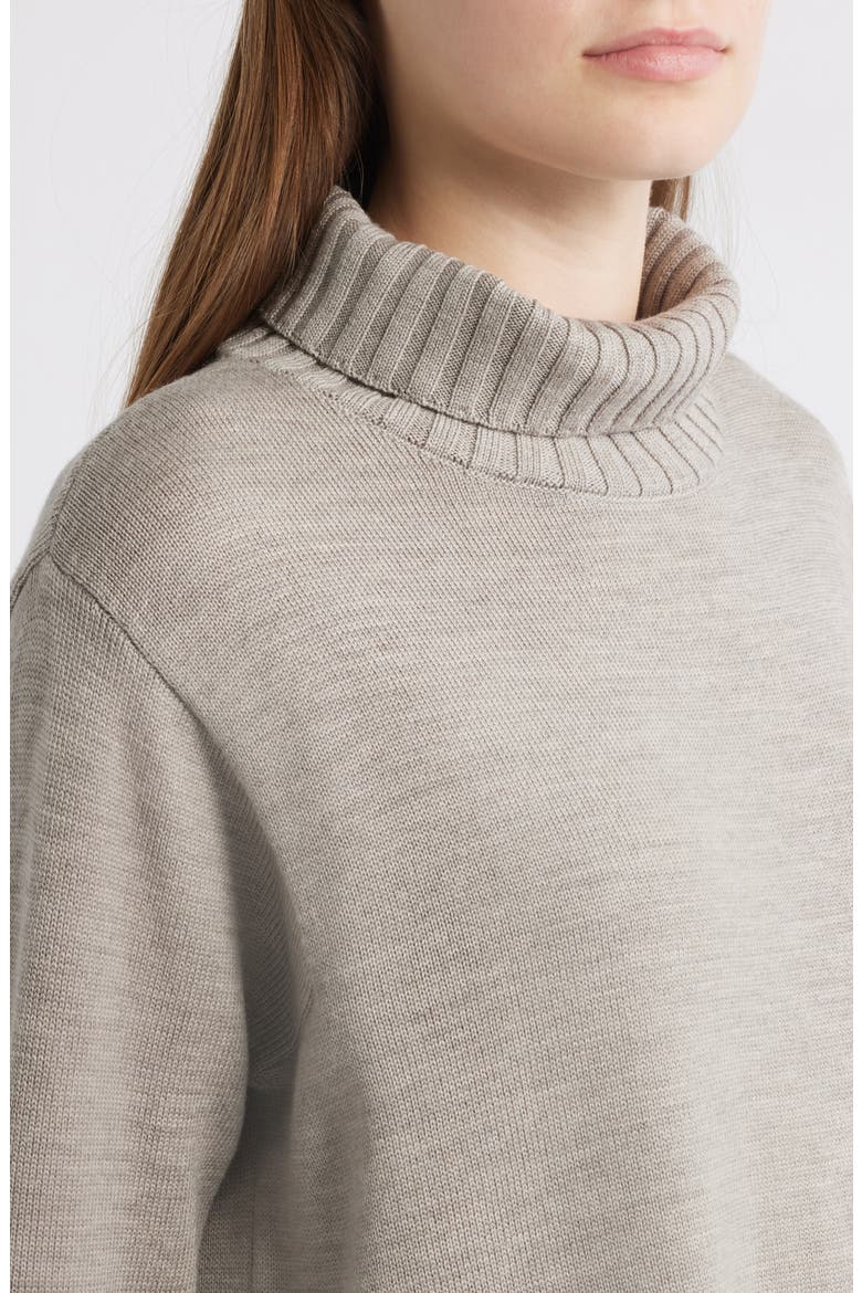 Turtleneck Merino Wool Sweater, Alternate, color, DOVE