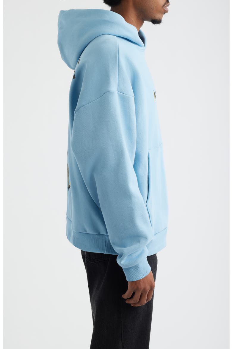 Smiley Doodle Cotton Graphic Hoodie, Alternate, color, BLUE