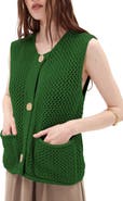 DELUC Anafi Open Stitch Cotton Blend Sweater Vest