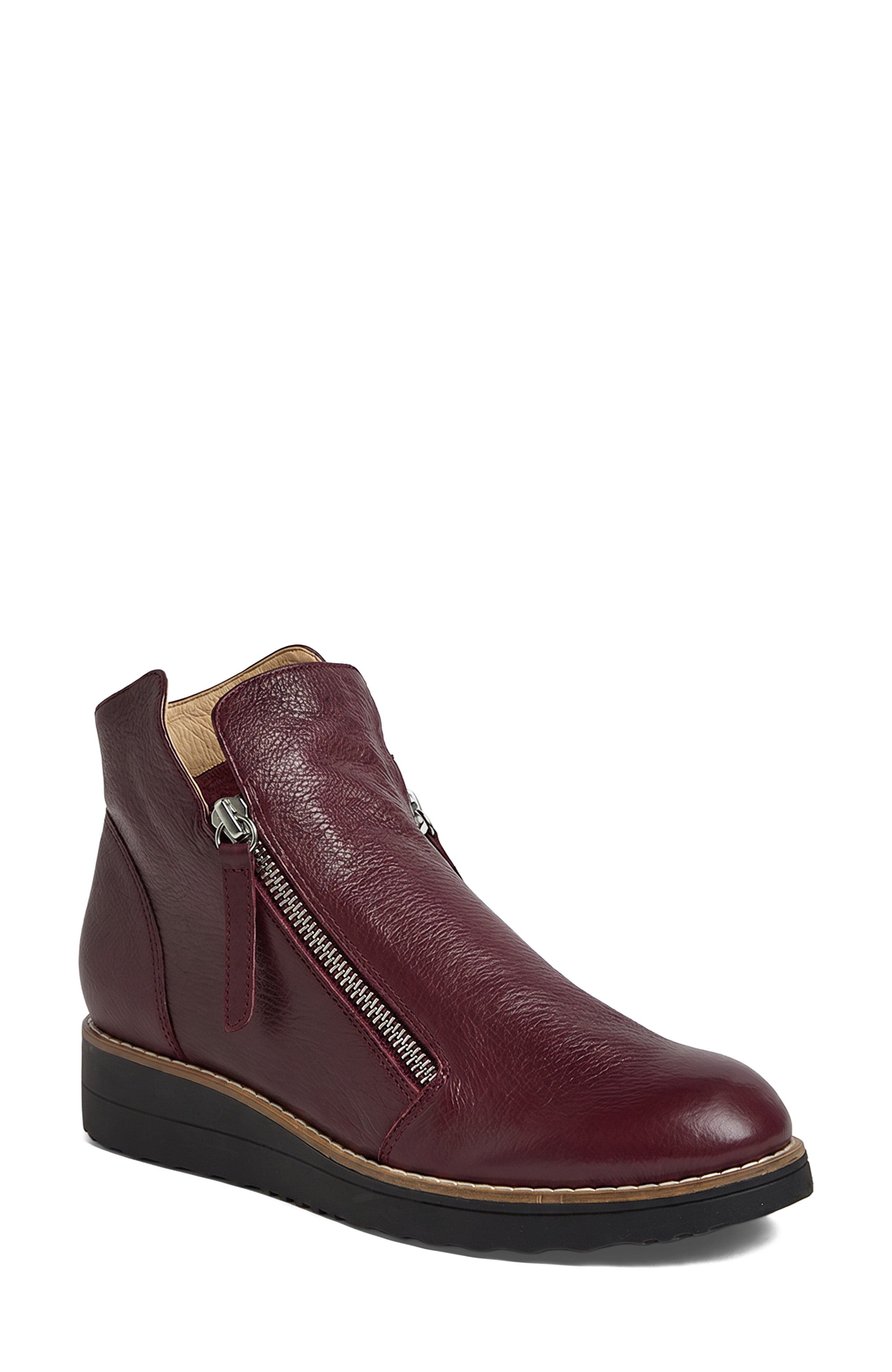 Burgundy Black Leather