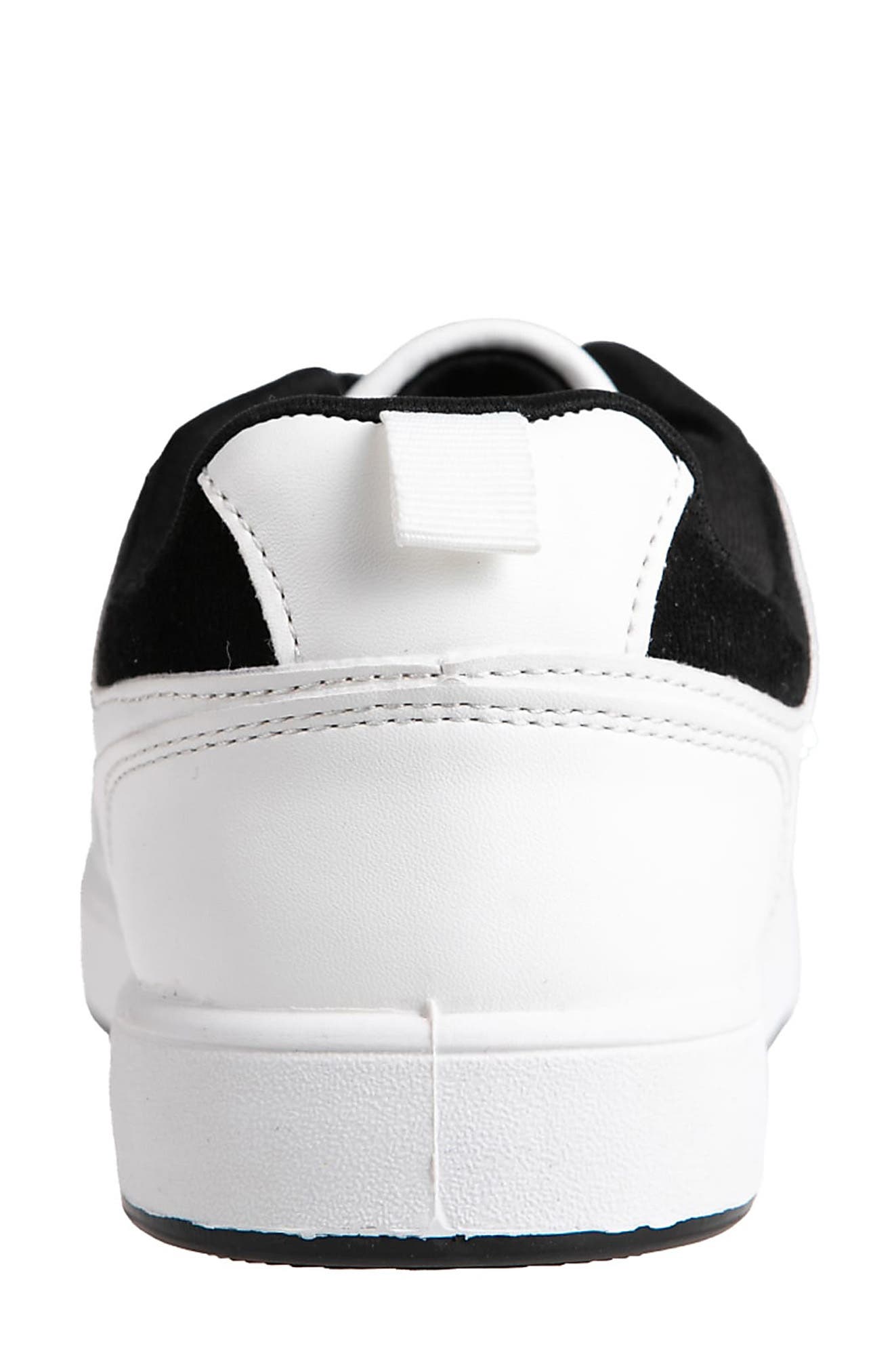 bebe Court Rhinestone Sneaker, Alternate, color, White Black