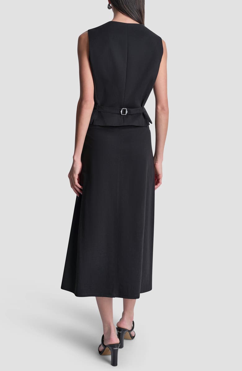 DKNY Arid Cotton Blend Pique Vest, Alternate, color, Black