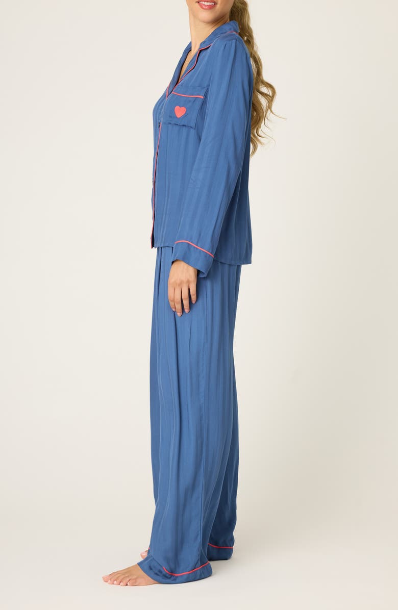 PJ Salvage LA Rose Jersey Pajamas, Alternate, color, Harbor