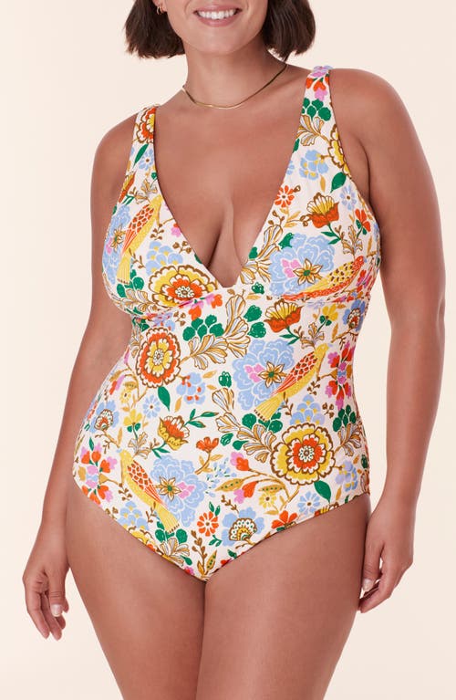 Andie The Augustine One-piece Swimsuit In Bird Floral