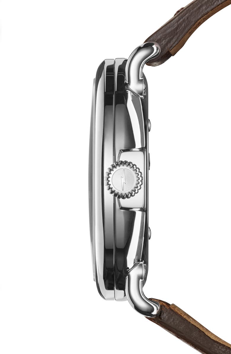 Shinola The Runwell Leather Strap Watch, 41mm, Alternate, color, 