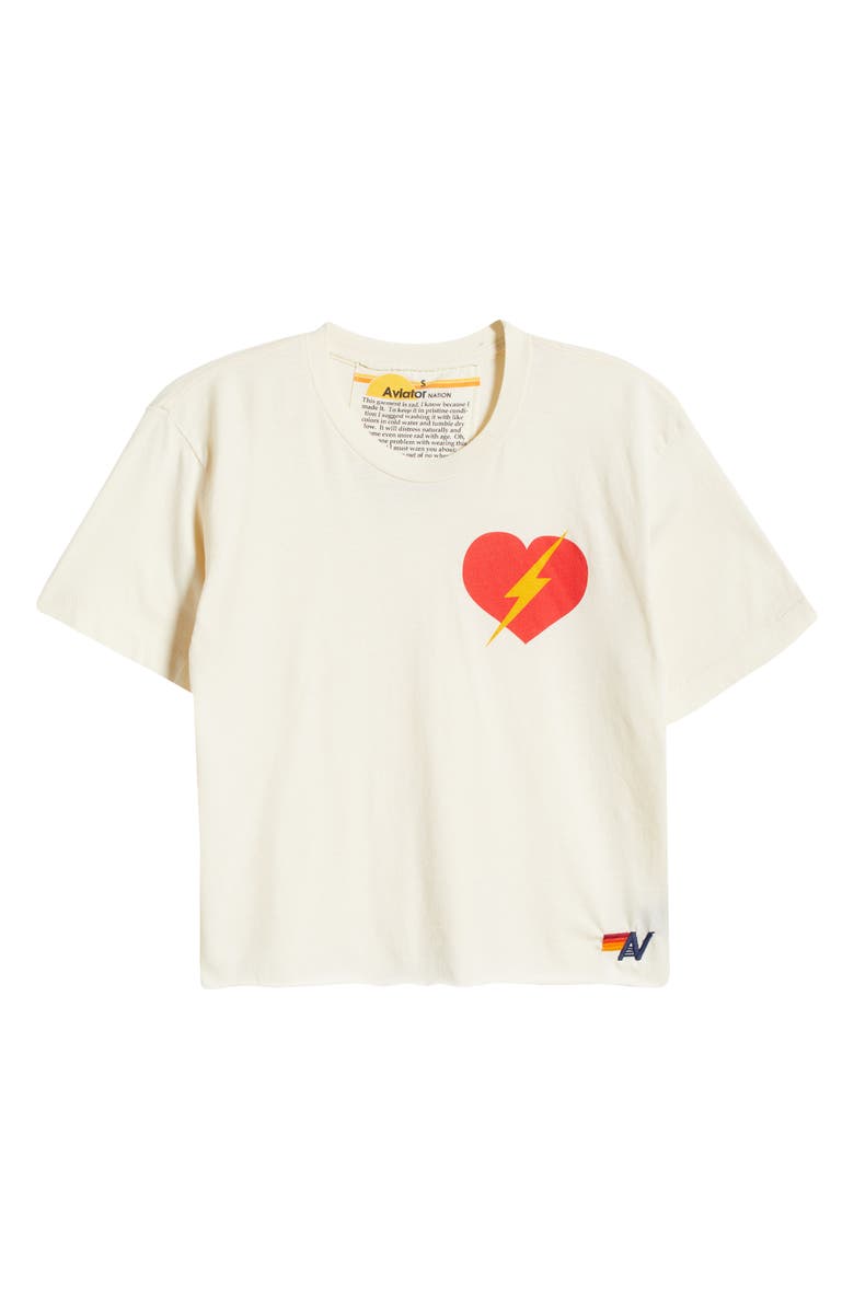 Aviator Nation Bolt Heart Cotton Blend Graphic T-Shirt, Alternate, color, 