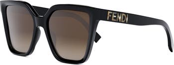 The Fendi Lettering 55mm Geometric Sunglasses