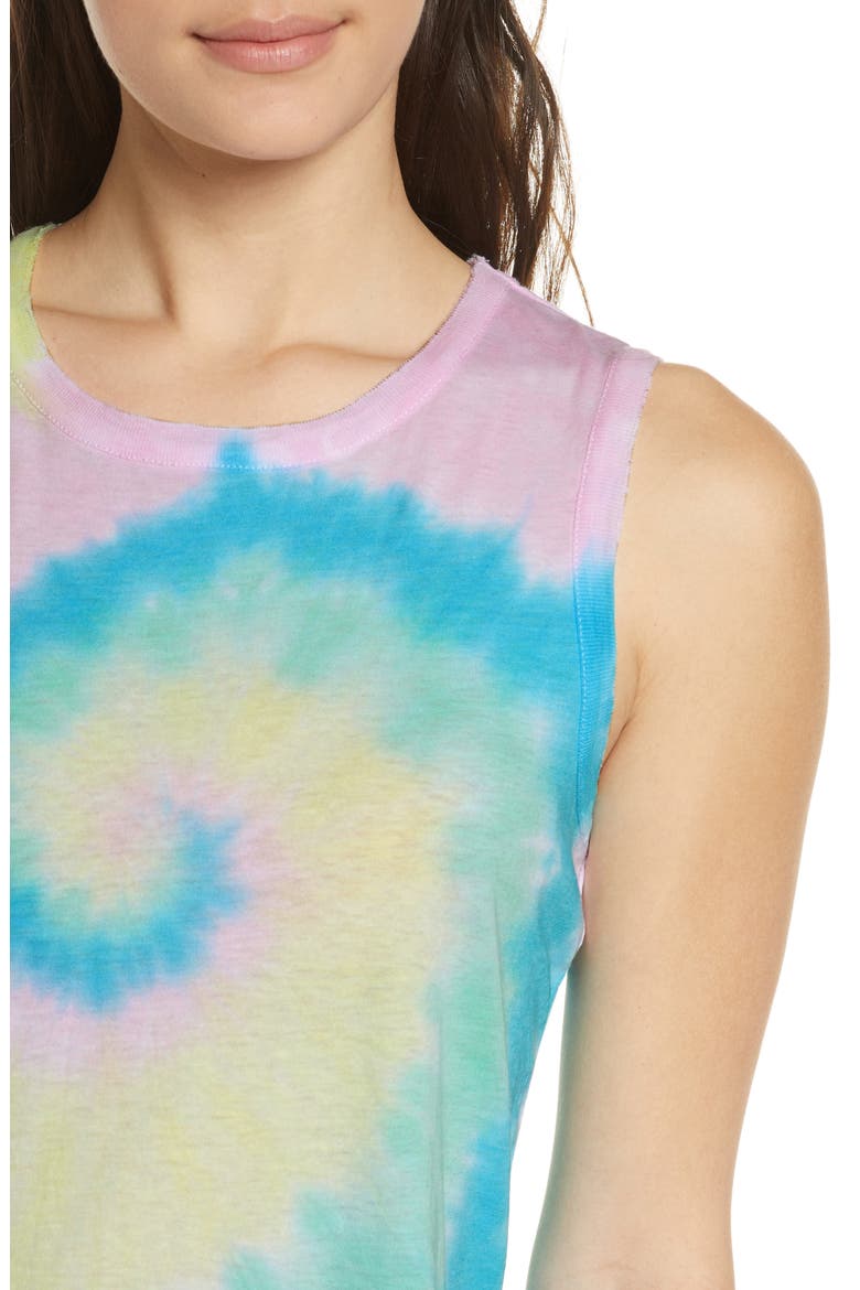 Tie Dye Shirttail Tank, Alternate, color, TIE DYE