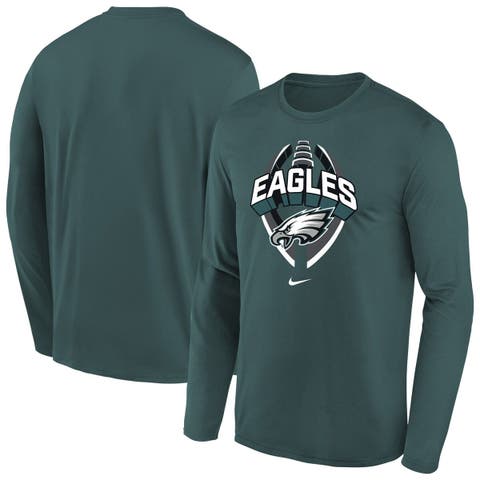 Youth Nike  Midnight Green Philadelphia Eagles Primetime Legend Icon Long Sleeve Performance T-Shirt
