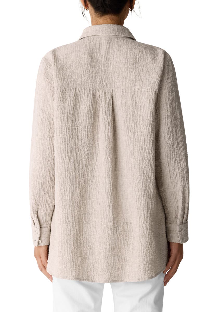 Eileen Fisher Classic Collar Stretch Organic Cotton Button-Up Shirt, Alternate, color, Dove