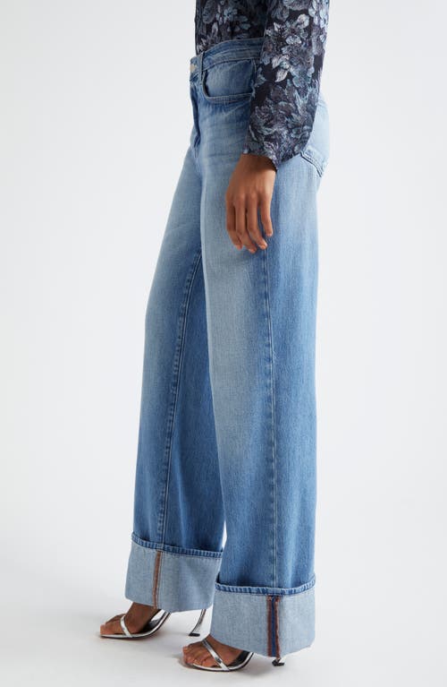 L Agence L'agence Miley High Waist Cuff Wide Leg Jeans In Caruso