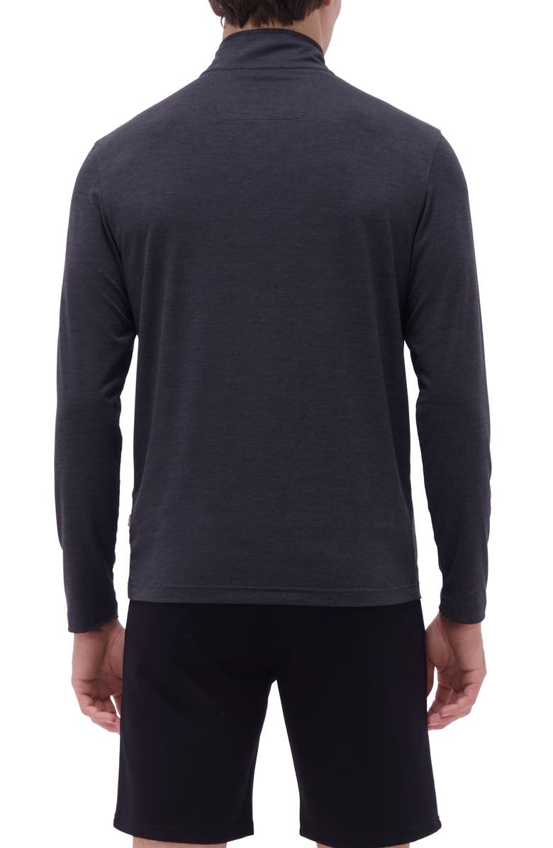 Bugatchi Quarter Zip Performance Pullover, Alternate, color, Black