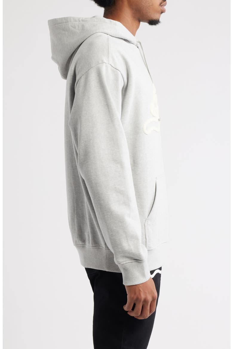 Sauce Logo Appliqué Hoodie, Alternate, color, HEATHER GRAY