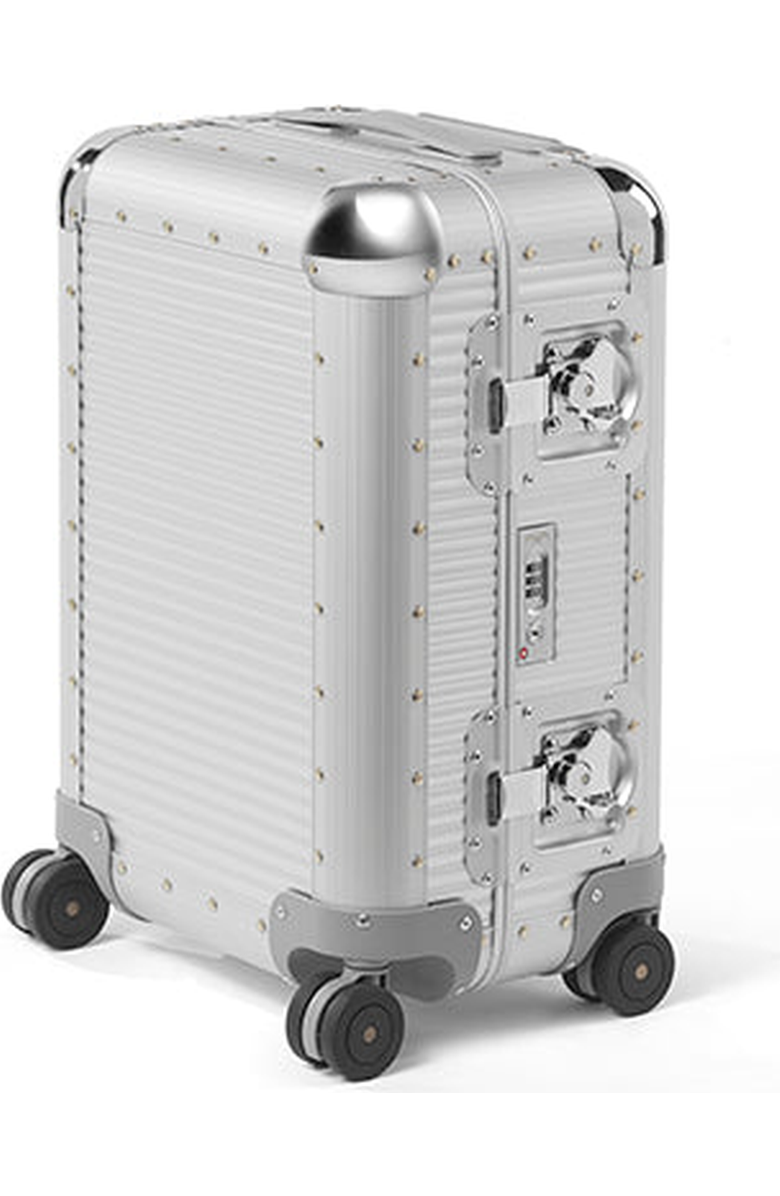 FPM - Fabbrica Pelletterie Milano - US Bank S Spinner 53 Suitcase, Main, color, Moonlight Silver