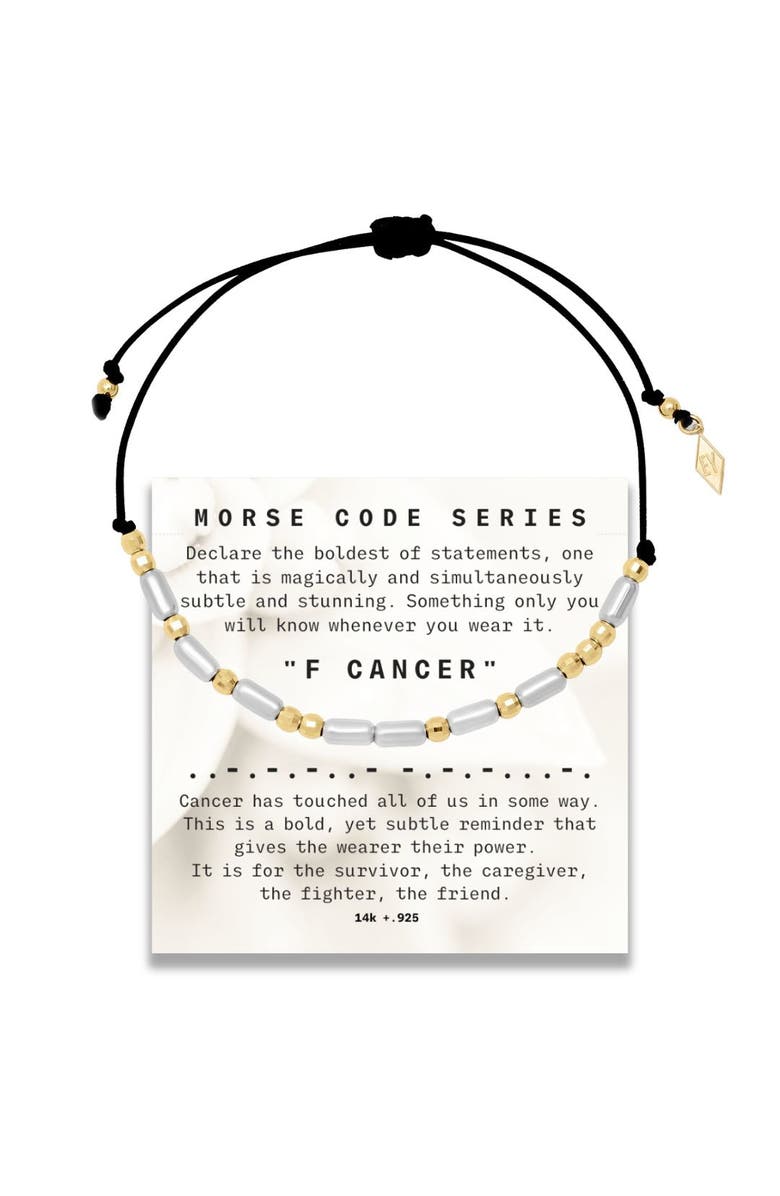 ELLIOT YOUNG Morse Code Bracelet on adjustable Cord, Main, color, Fcancer