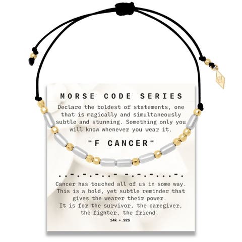 Morse Code Bracelet on adjustable Cord