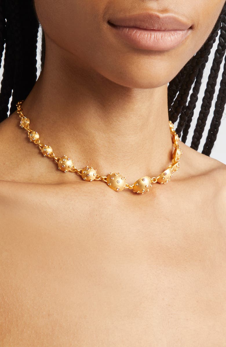 Oscar de la Renta Crystal Sphere Station Necklace, Alternate, color, Multi