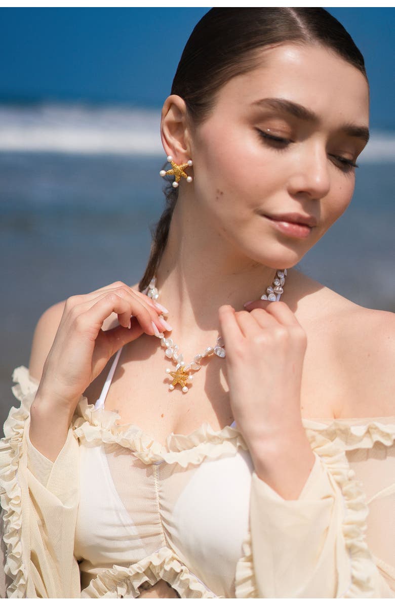 Classicharms Lila Starfish Stud Earrings, Alternate, color, Gold