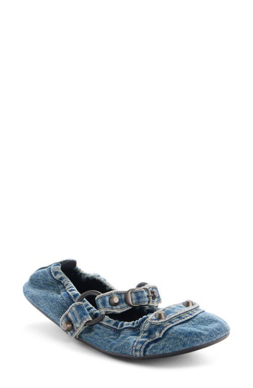 Balenciaga Denim Ballerina Shoes Buckle Detail In Multi