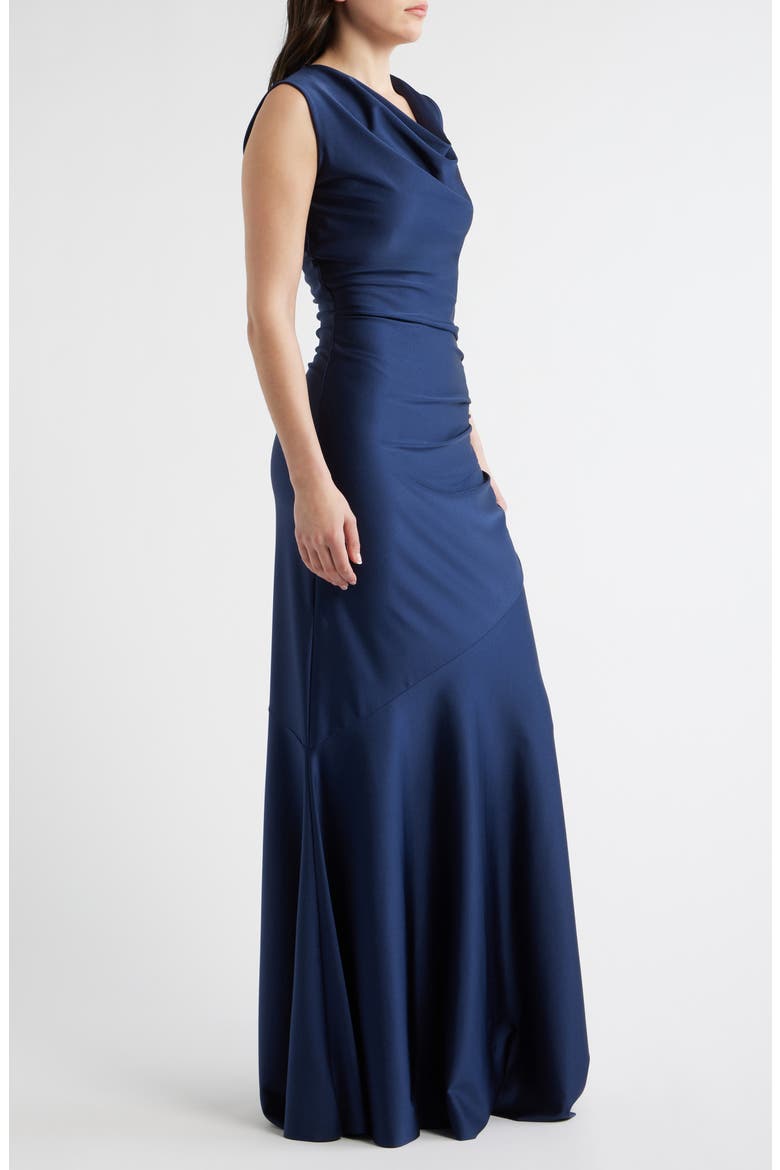 Eunia Ruched Sleeveless Gown, Alternate, color, MIDNIGHT