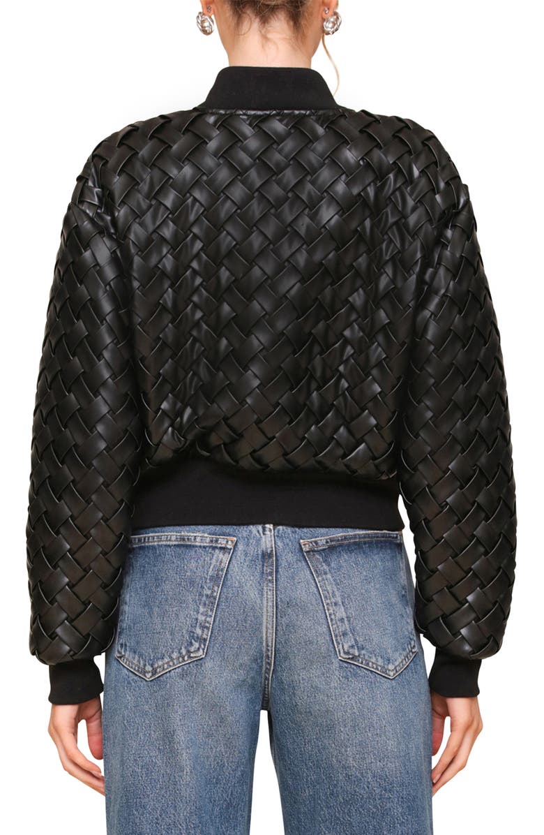 Avec Les Filles Weave Crop Faux Leather Bomber Jacket, Alternate, color, 