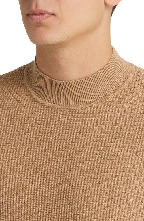 HUGO BOSS BOSS OPALE WAFFLE LONG SLEEVE VIRGIN WOOL BLEND SWEATER 