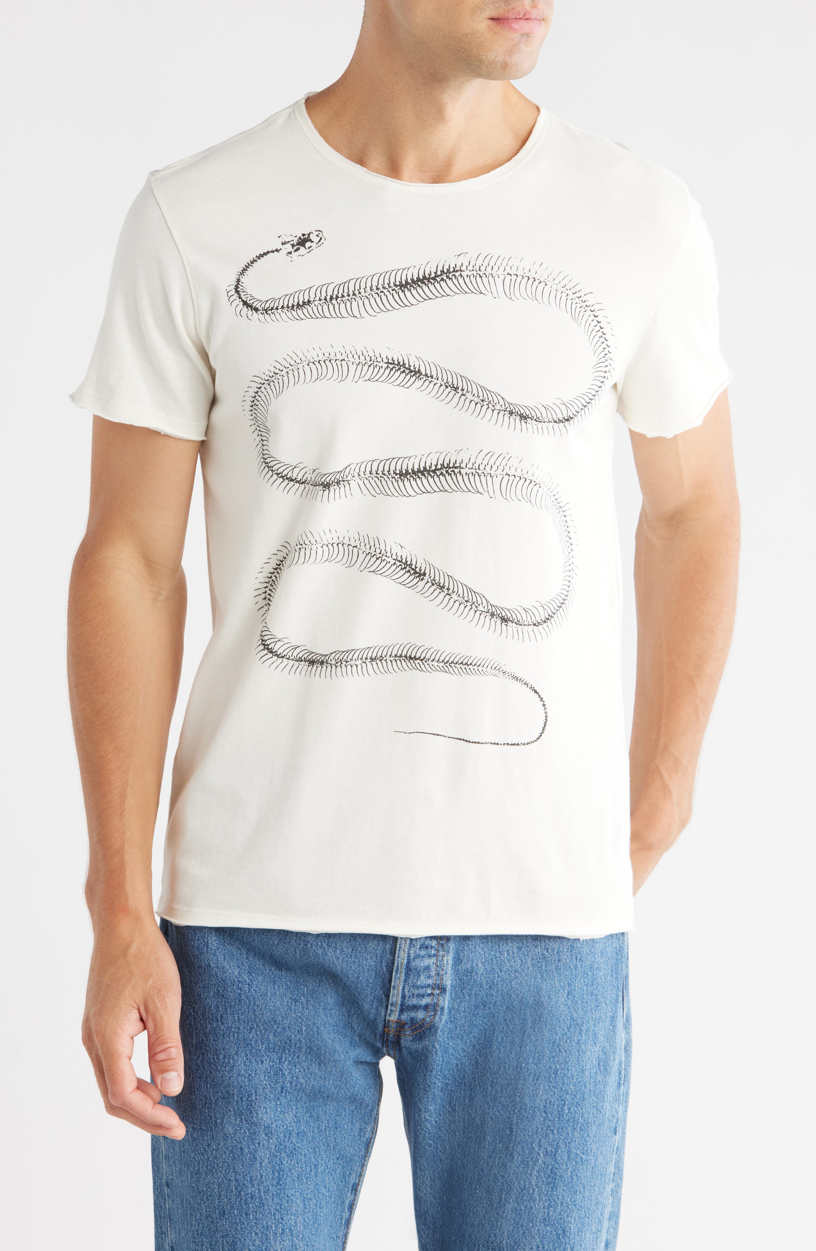 John Varvatos Snake Skeleton Organic Cotton Graphic T-Shirt