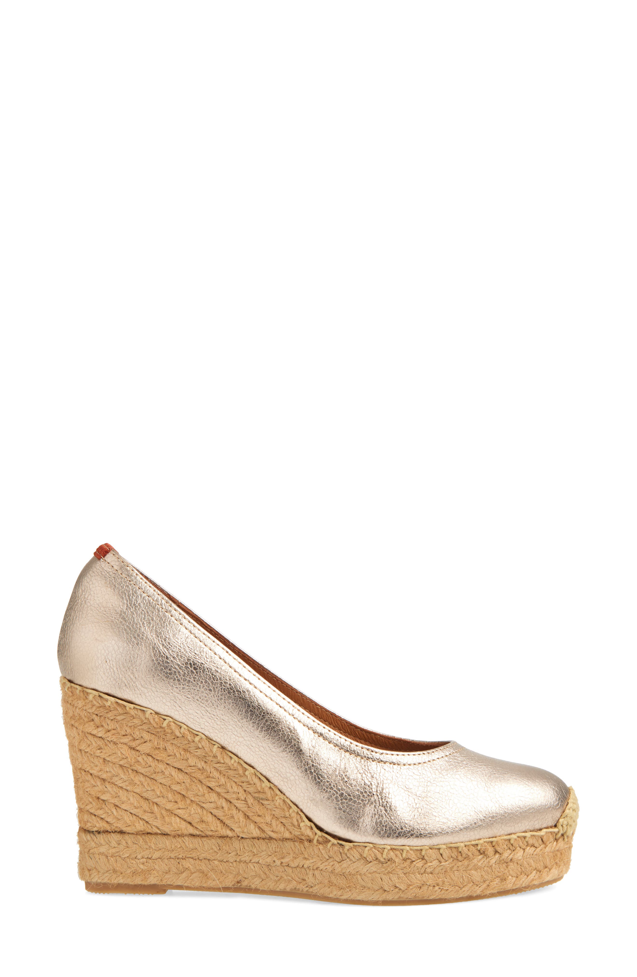 Scoop Espadrille Platform Wedge Pump, Alternate, color, CHAMPAGNE