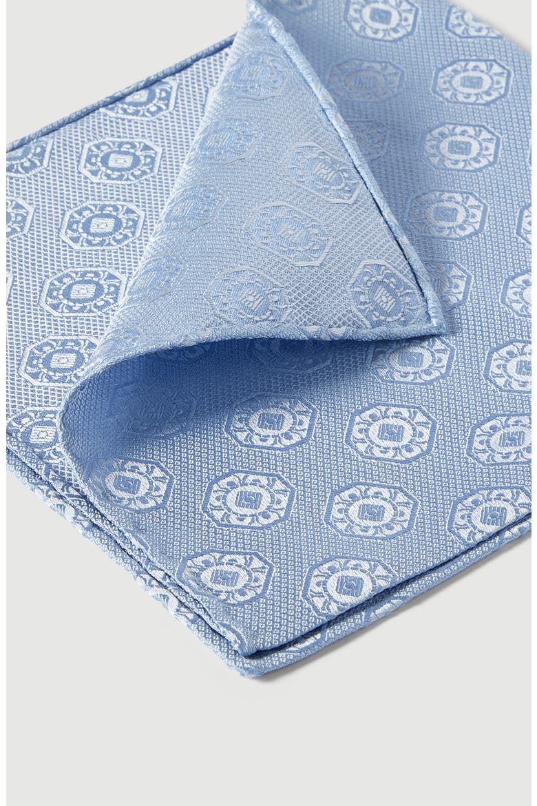 Silk pocket square with medallion design, Alternate, color, Sky Blue