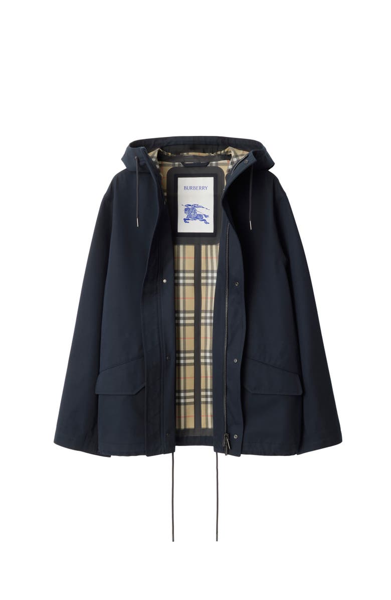 Burberry Short Bonded Gabardine Parka, Alternate, color,