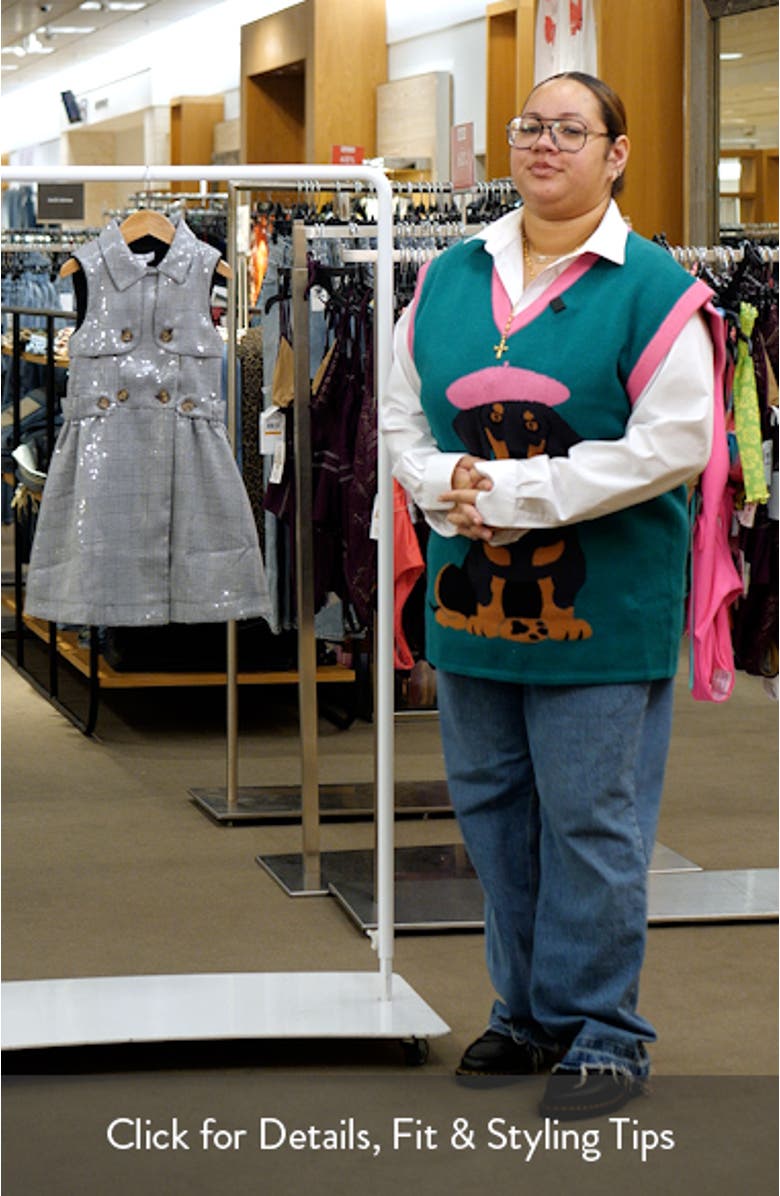 Kids' Gweneth Sequin Check Sleeveless Dress, sales video thumbnail