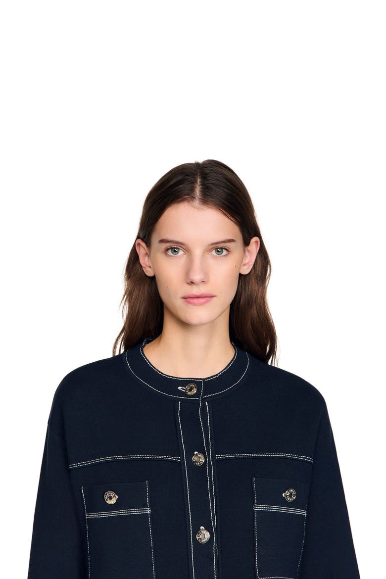 Contrast stitch cardigan (Women) | Nordstrom
