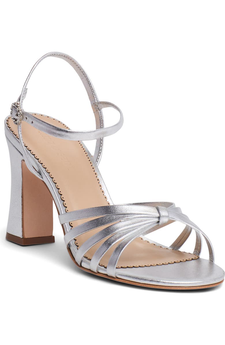 Cinq à Sept Logan Ankle Strap Sandal, Main, color, Silver Metallic