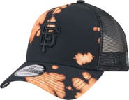 New Era Men's New Era  Black San Francisco Giants Bleached A-Frame 9FORTY Adjustable Hat