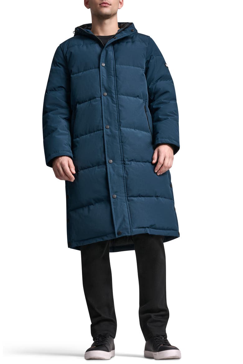 Zip Front Longline Puffer, Main, color, BLUE STEEL