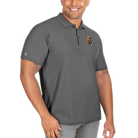 Men's Antigua Charcoal Vegas Golden Knights Big & Tall Legacy Pique Polo