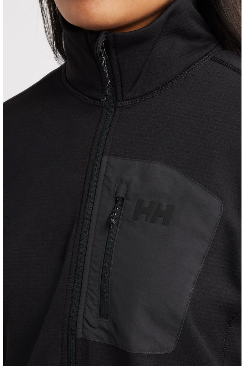 Versalite Grid Fleece Half Zip Pullover, Alternate, color, BLACK