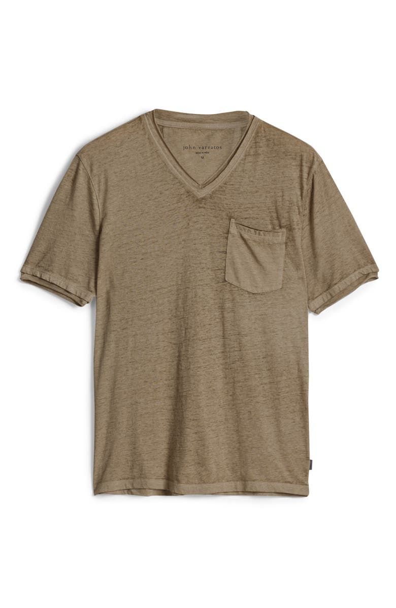 John Varvatos Davis Burnout Cotton Blend V-Neck T-Shirt, Alternate, color, 