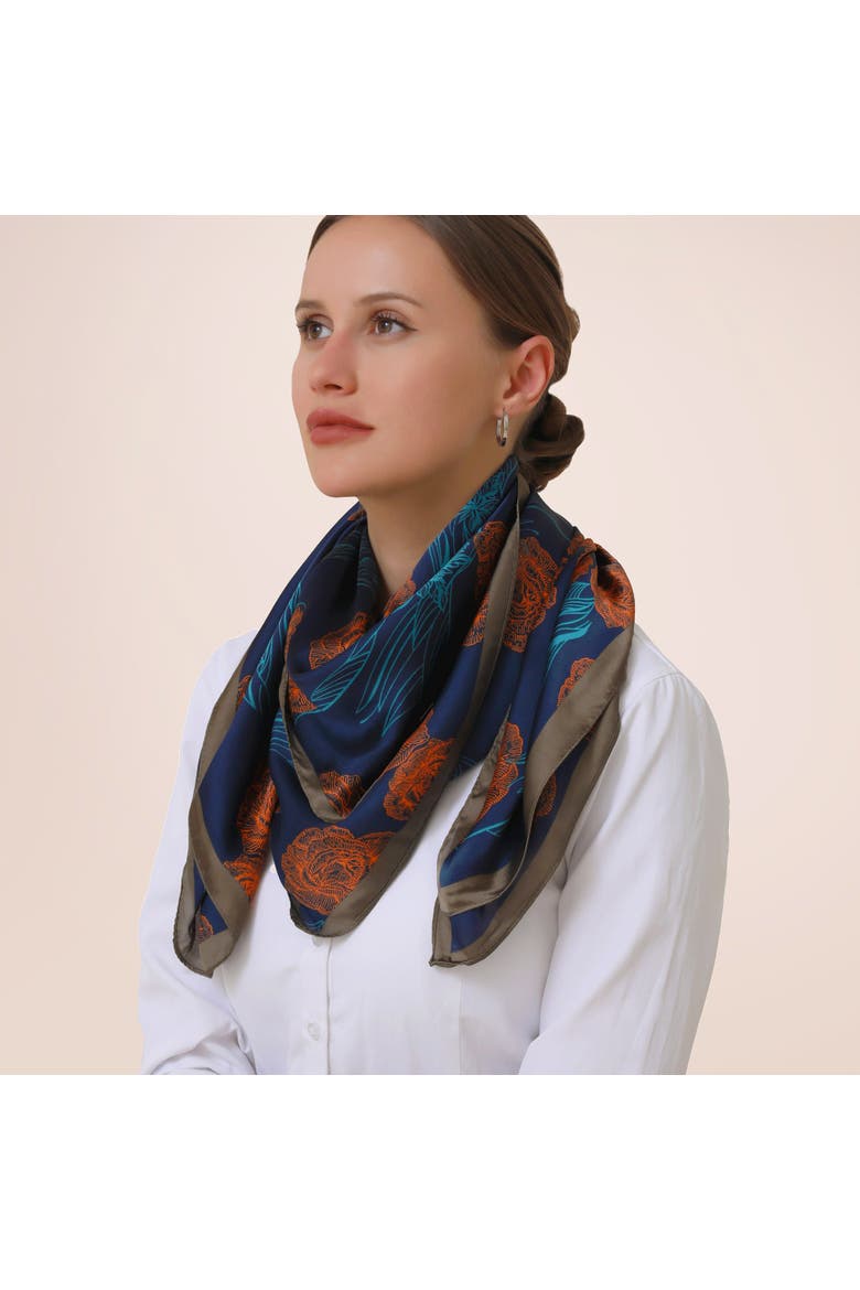 The Roses Scarf, Alternate, color, Blue