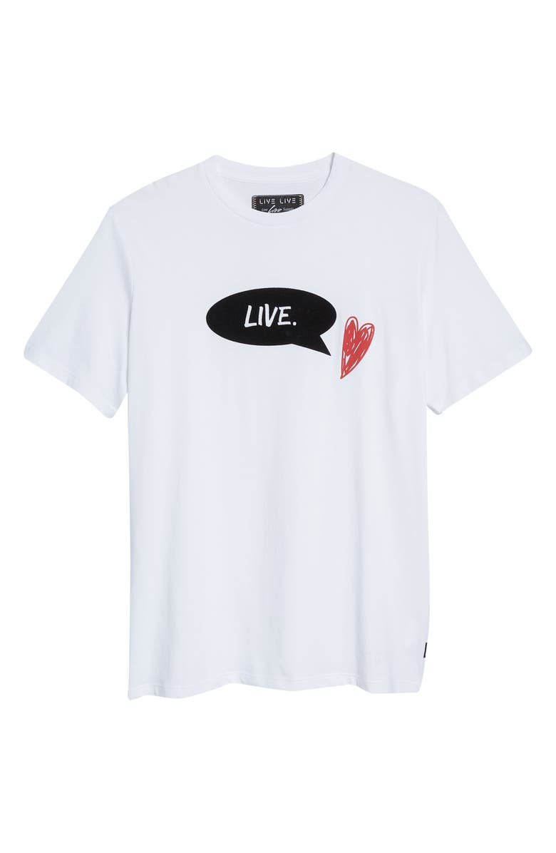 LIVE LIVE Follow Your Heart Cotton Graphic Tee, Alternate, color, Whiteout