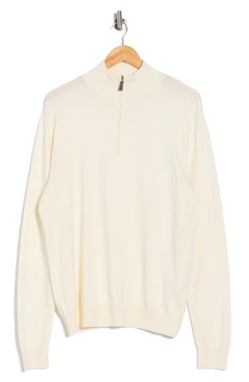 Tom Baine Quarter Zip Pullover In White